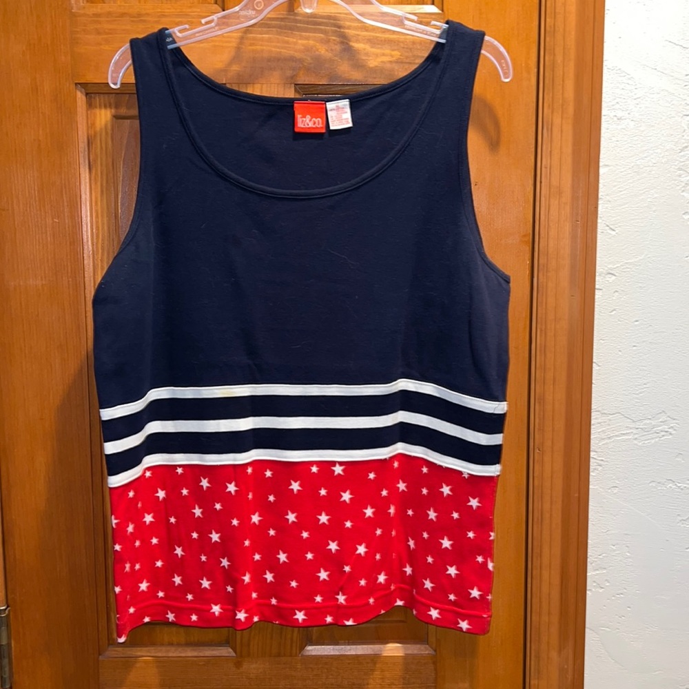 Liz & Co patriotic tank top.  Red, White & Blue. Size XL -  3/20